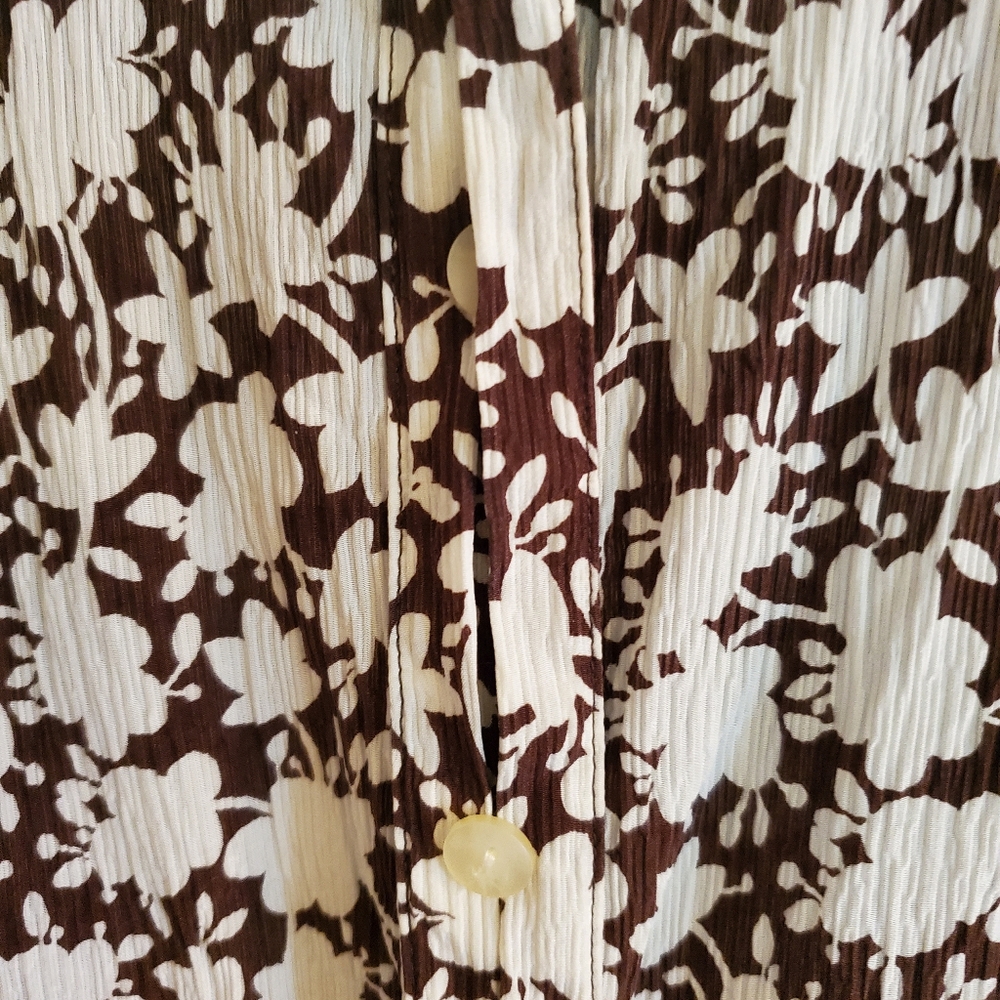 Brown And White Blouse S Lg - Picture 5 of 7